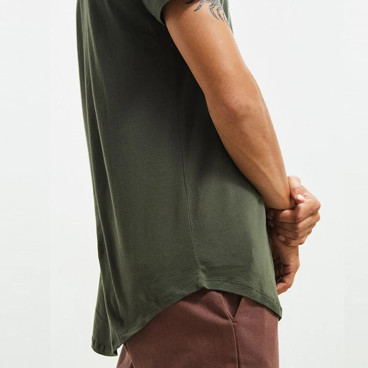 rounded hem t shirt