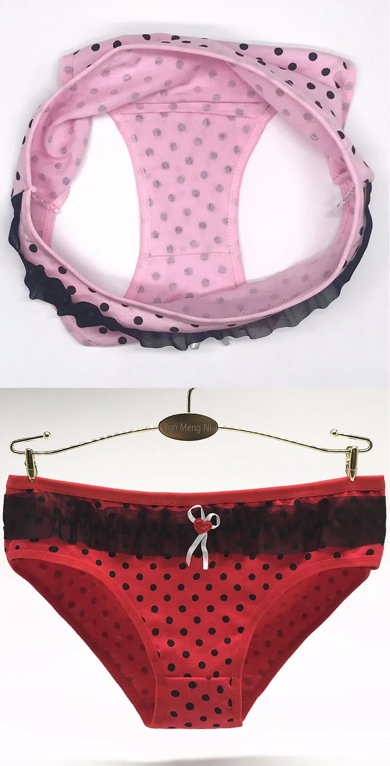 Pretty Round Dot Printed Girls Briefs Breathable Cotton Womens Panties