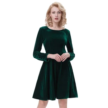 green velvet a line dress