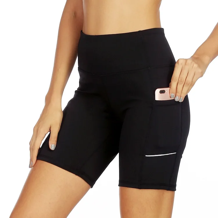 Wholesale Fitness Spandex High Waisted Sports Shorts Womens Gym Shorts ...