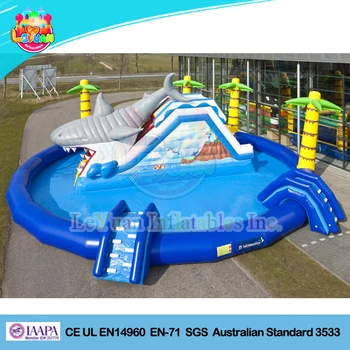 giant inflatable shark water slide