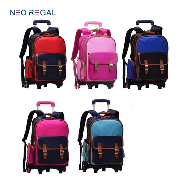 Simple School Bag Design Waterproof Children Travel Trolley Luggage