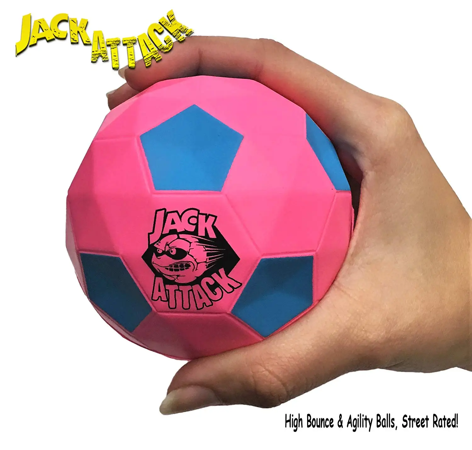 Hot Rainbow BIG JAX Retro 1 Large Hi-Bounce Ball & 10 Large Colorful Rubber Jack