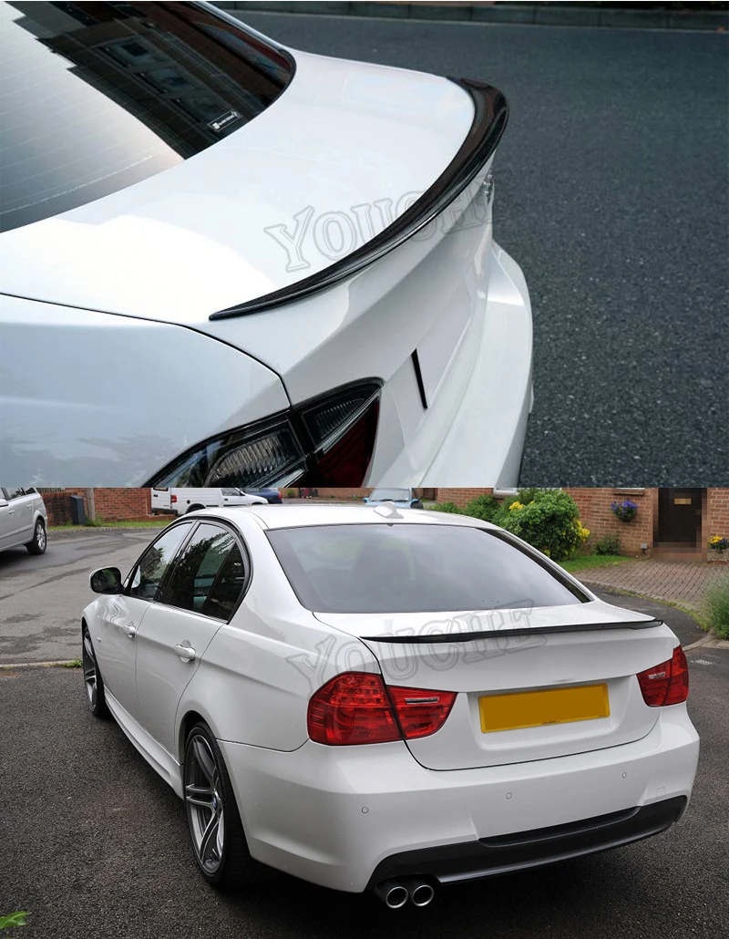 Performance P Style Carbon Fiber Rear Trunk Lip Spoiler For Bmw 3