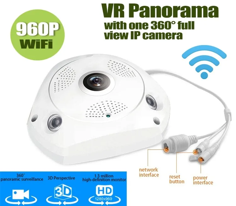2016 New 360 Degree VR Camera Virtual Reality HD 960P Wireless P2P IP Camera