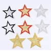 fashionable gold silver color star glitter embroidery patches for clothes