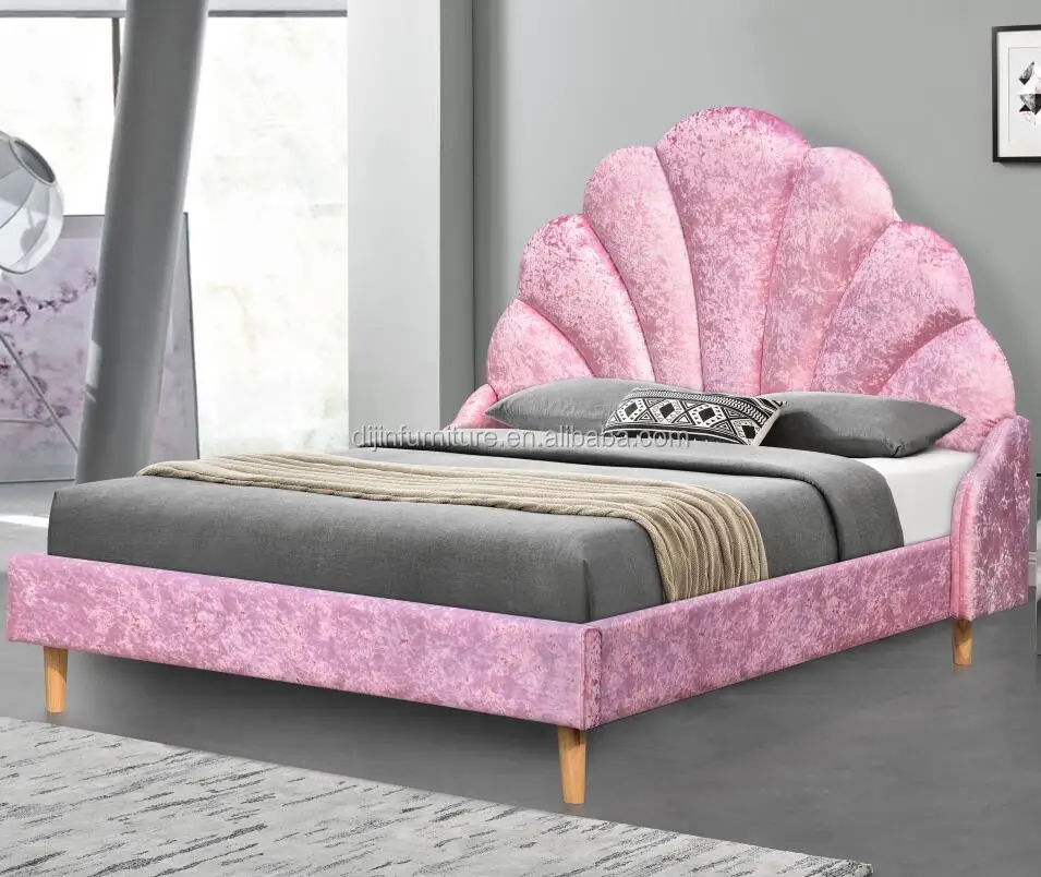 Windsor Princess Pink Crushed Velvet Bed With Storage