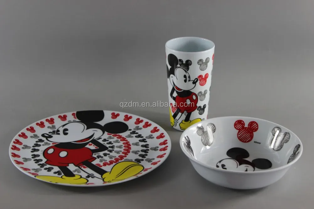 3 Pieces Melamine Dinner Set With Famous Design