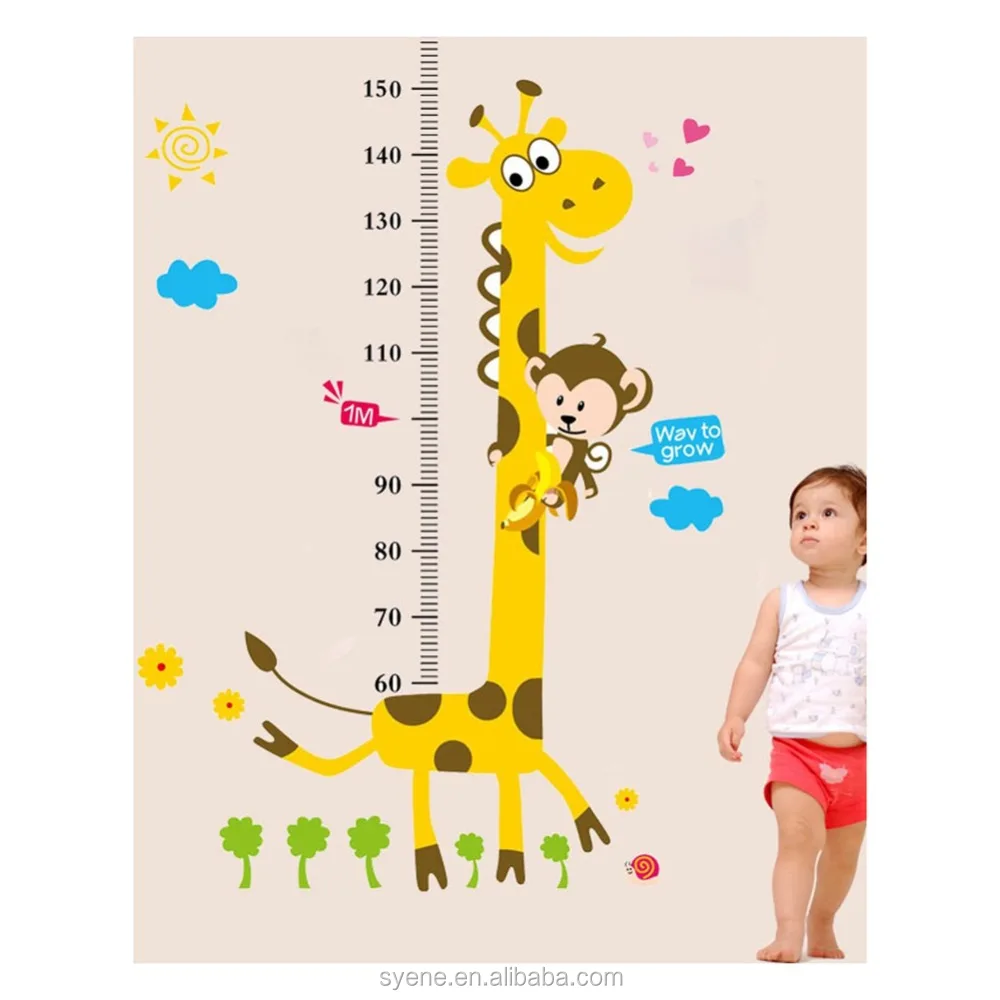 3dgiraffe Height Chart Wall Sticker Handmade Paper Decorations Baby