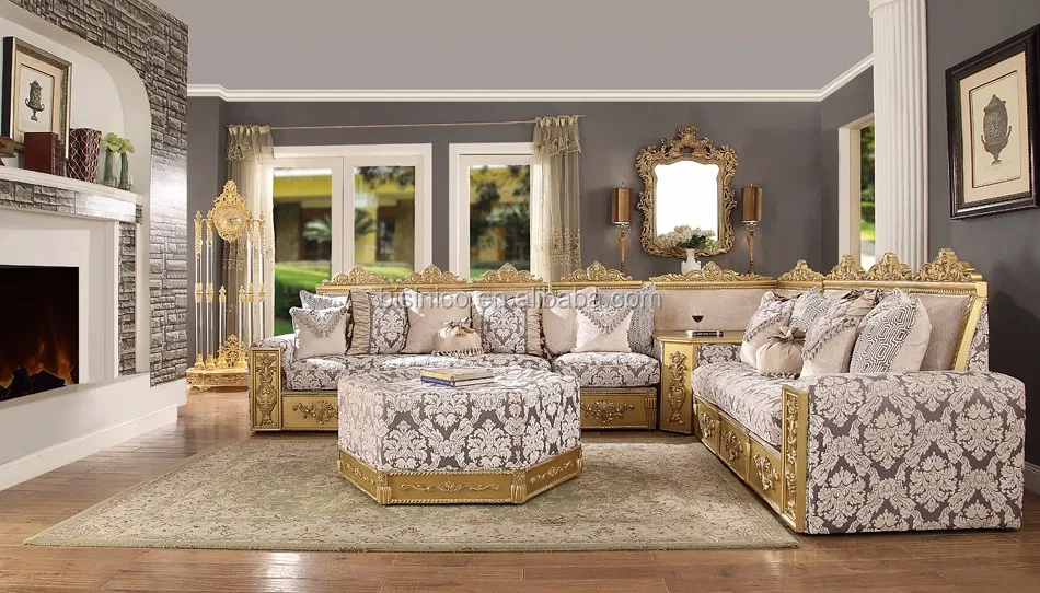 Luxury Middle East Arabian Style Golden Color Living Room Fabric Sofa Royal Family Golden Color Living Room Furniture Moq 1 Set Buy Middle East