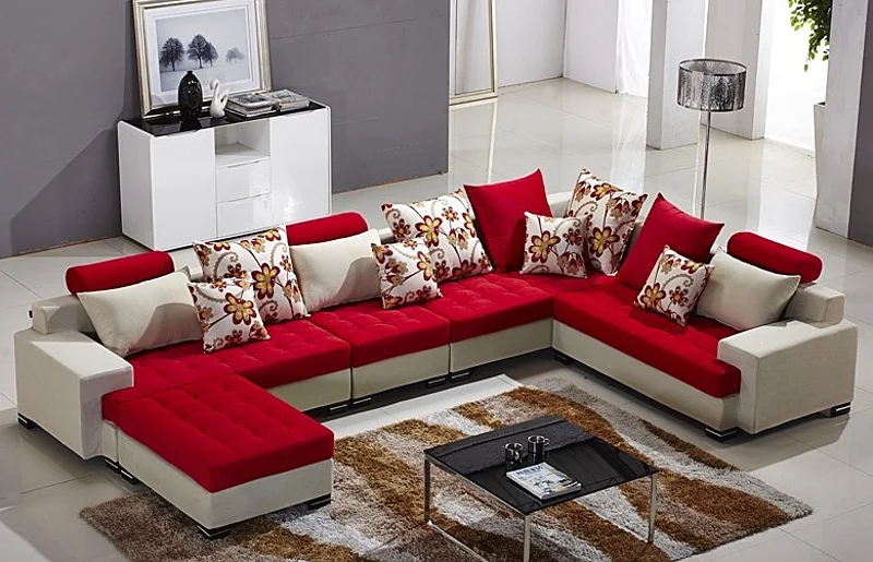 Modern home furniture L shape fabric sofa set designs, View home fabric sofa set, TR Product 