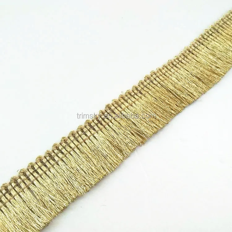 2cm Gold Metallic Fringe Trims For Sofa,Pillow,Clothing,Cushion,Bags