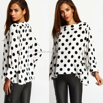 polka dot long sleeve top