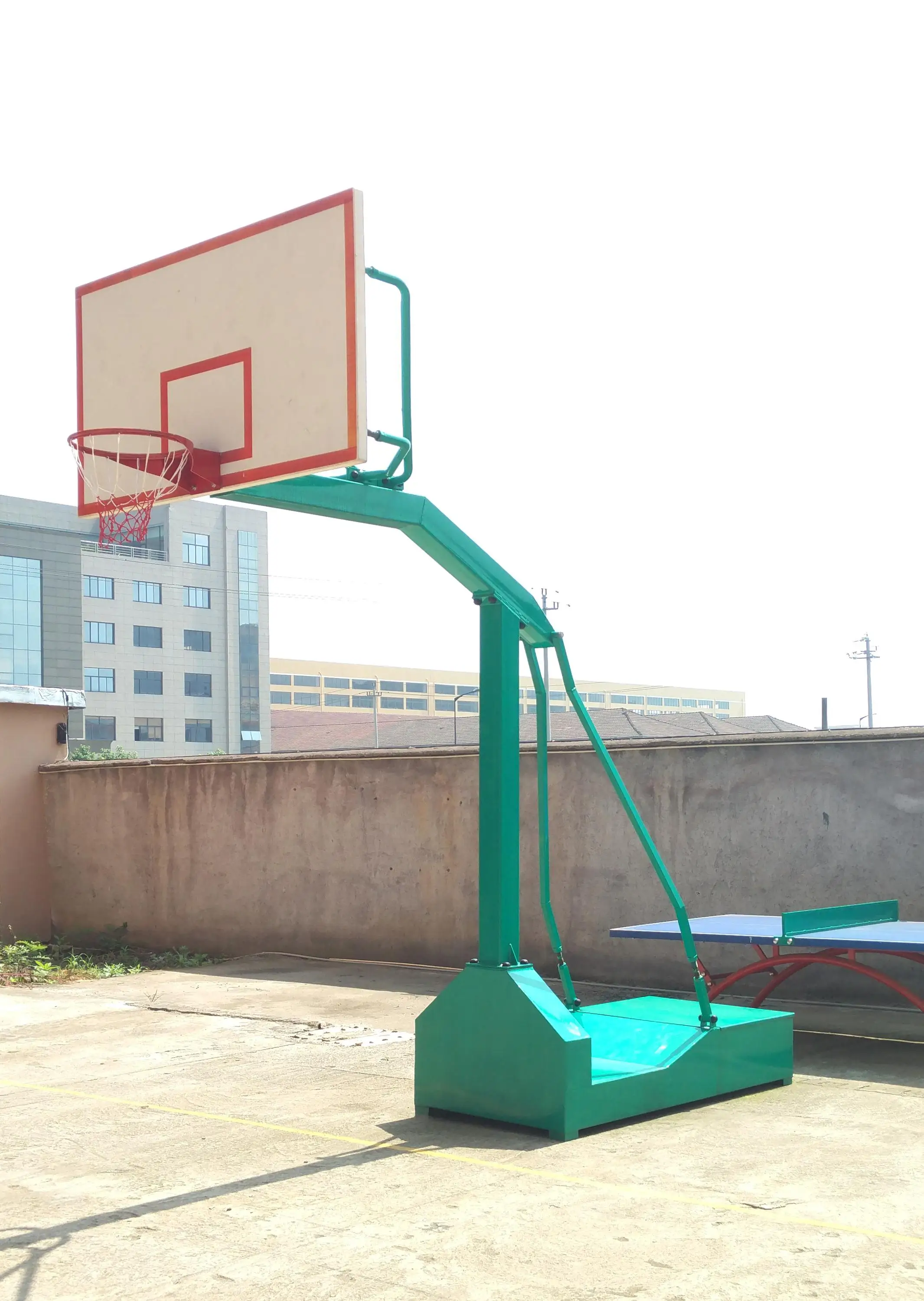 Outdoor Teamwork Basketball Stand Base With Hoop Steel Ring For School