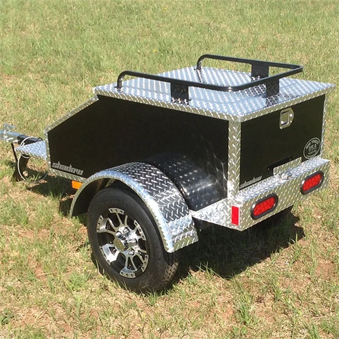 2108 Cheap New Small Pull Behind Aluminum Shadow Diamond Motorcycle Camping Trailer For Sale