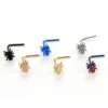 VRIUA 6pcs/bag Medical Steel Spider Maple Scorpion Decoration L Type Nostril Piercings Nose Jewelry Nose Stud Classic Piercing