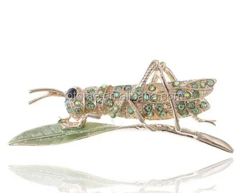 Peridot Green Crystal Rhinestone Grasshopper Locust Leaf Silver Tone Pin Brooch Buy Bridal Bouquet Brooch Big Crystal Brooches Crystal Magnetic Brooch Product On Alibaba Com