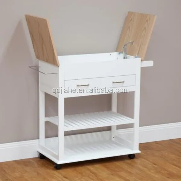 Nieuwe houten keuken bank eetkamer trolley kar met laden, planken ...