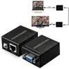 60M VGA to RJ45 Signal Extender Amplifier Converter Over CAT-5E/6 Ethernet Cable Transmitter and Receiver