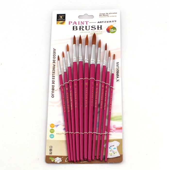 Free Sample 11pcs Round Nylon Hair Painting Brushes Set Artist Painting