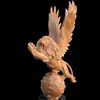 Decorative PInk Marble Flying Lion Statue on Ball