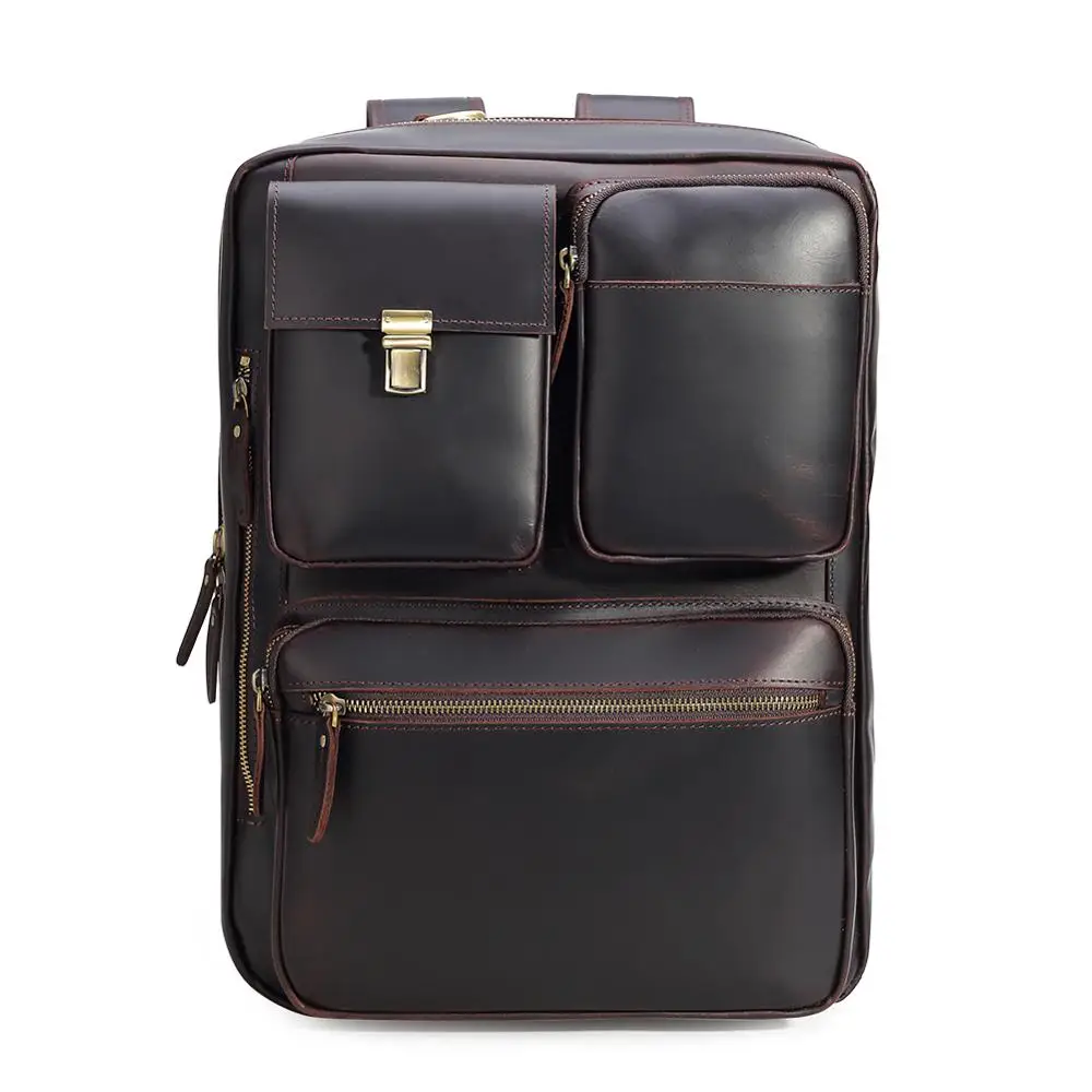 New Design Western Vintage Style Men Laptop Leather Backpack Bag For ...