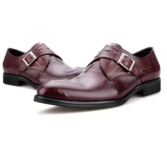 mens dress shoes black genuine leather italian fashion business