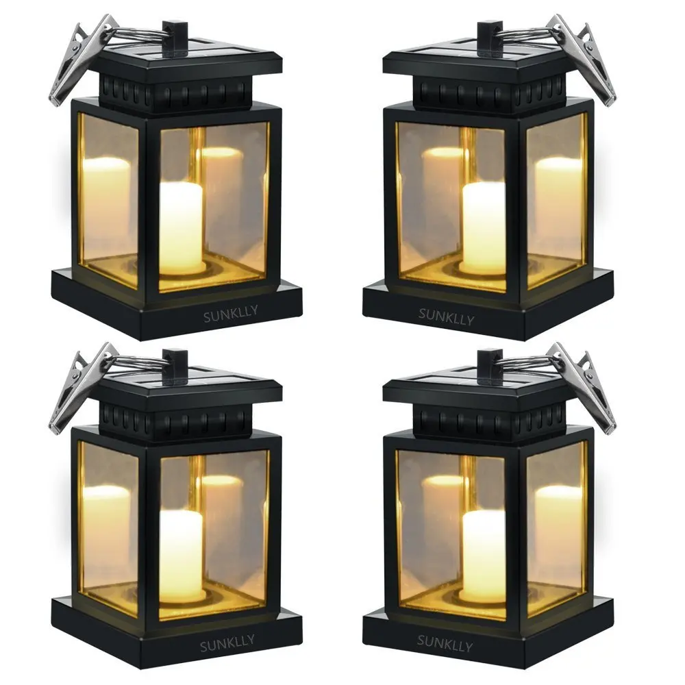 Outdoor Waterproof Decoration Powered Lights Solar Candle Lantern Hanging LED Garden Light