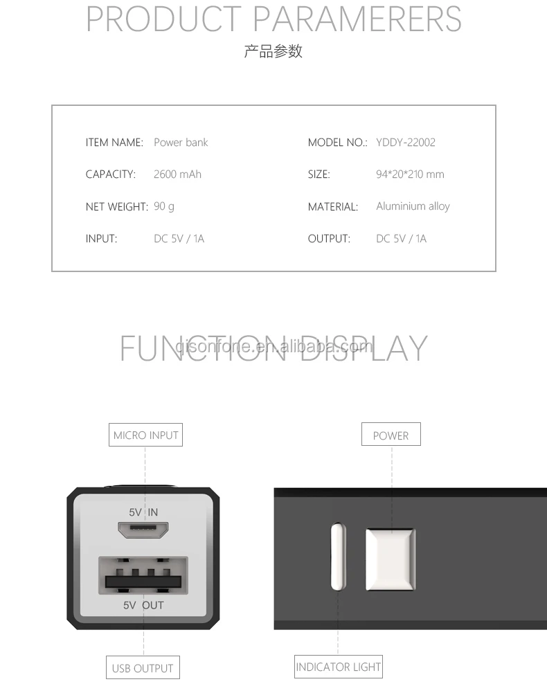 High quality cheap Portable External Battery mini 2600mah cell phone mobile power bank - ANKUX.COM