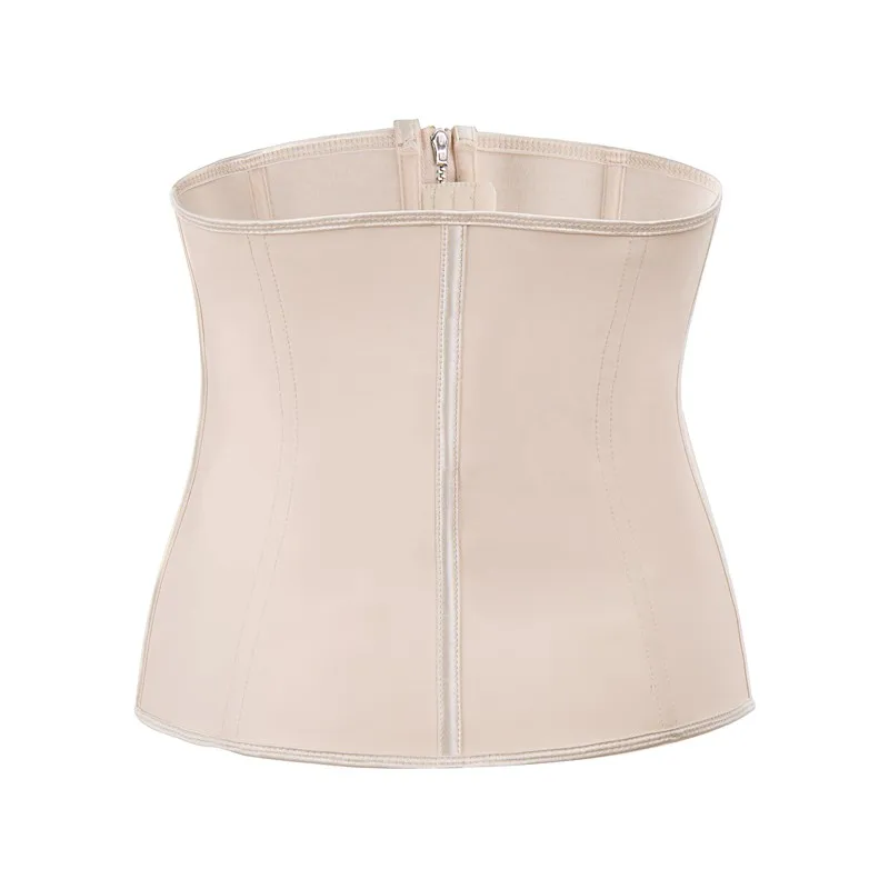 Latex Waist Trainer Rubber Waist Corsets Zipper Hooks Fitness Underbust