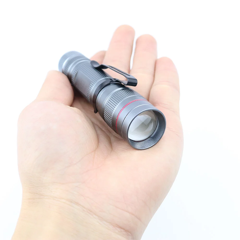 Custom Logo Aluminum Zoom Mini LED flashlight With Clip manufacture