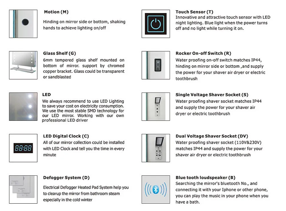 Luxury Home Furniture Full Length Lighted 32inch Led Tv Mirrors With