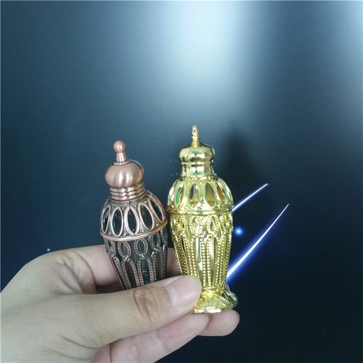 6ml Arabian Perfume Bottle Parts With Bronze Color Metal And Beads