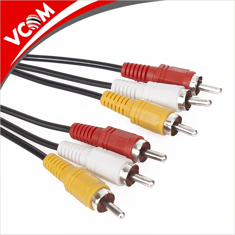 High Quality 3 Rca To 3 Rca Audio Video Rca Cable Male For Hdtv Hd Dvd