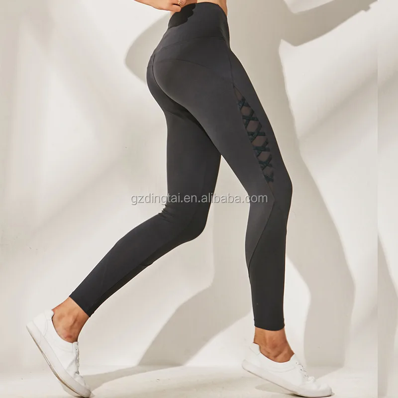 Custom Black High Waist Fitness Leggings For Women