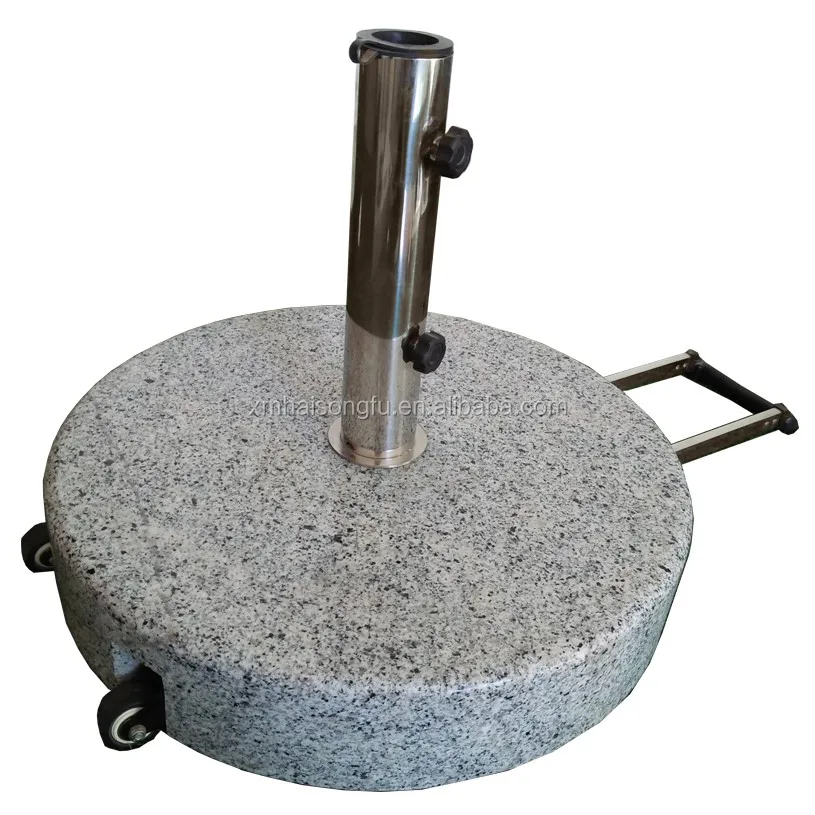 Light Grey Round Umbrella Base With Wheels And Handle Buy Umbrella