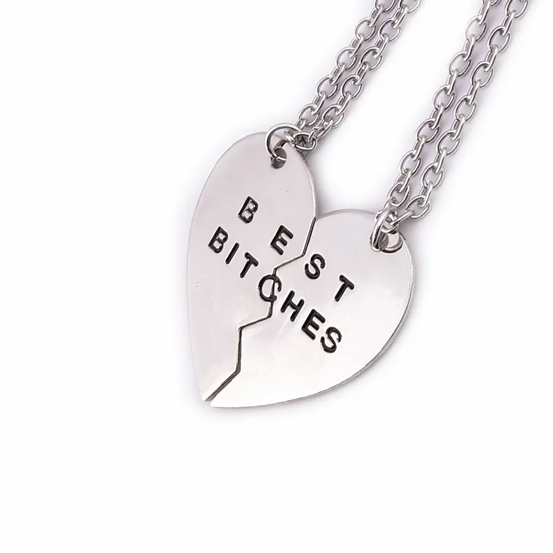Wholesale High-quality Heart Best Bitches Friends Two Three Couples Pendant Necklace - Buy Couples Breakable Heart Pendant Necklace,Friends Pendant ...