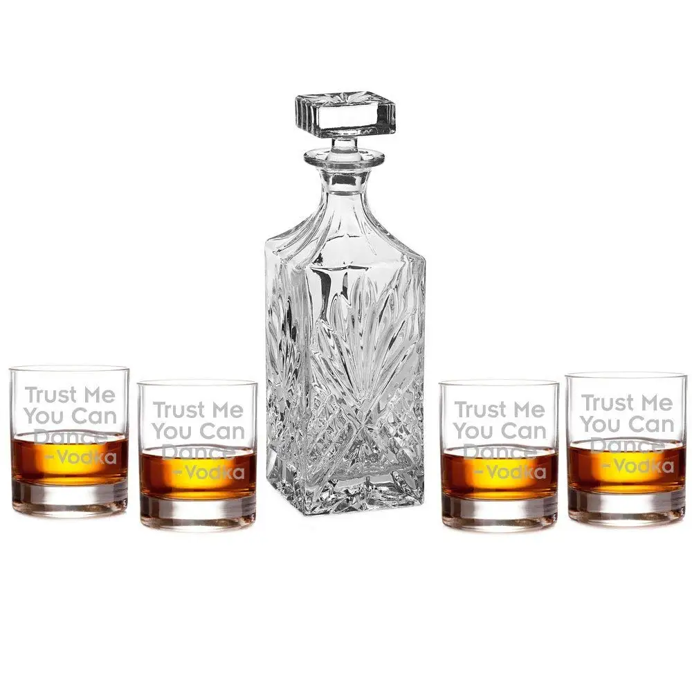 Trust Me You Can Dance Vodka Engraved Decanter Set with Rocks Glasses