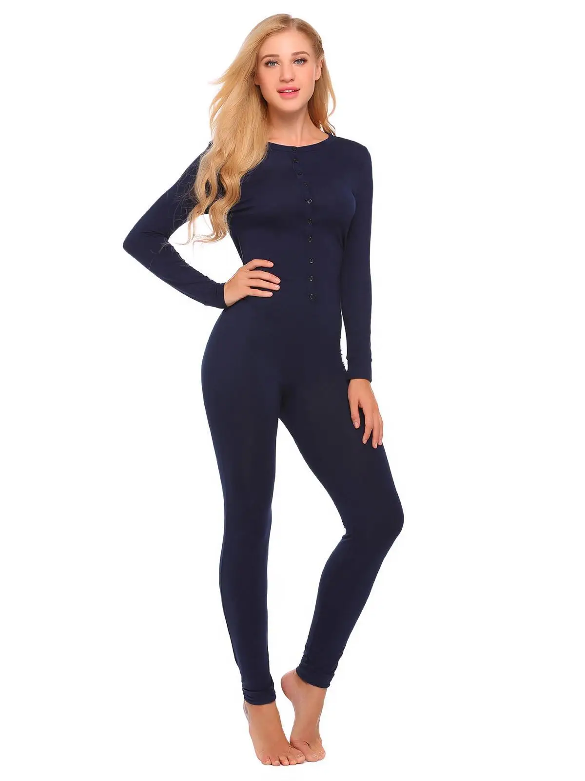 MANCYFIT Thermal Underwear for Women Seamless Long Johns Set Double Fleece  Lined Turtleneck Base Layer Black X-Large at  Women's Clothing store