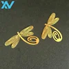 Feature customize OEM dragonfly design golden metal bookmark