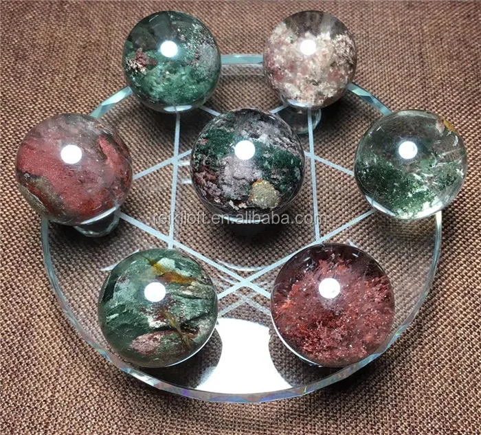 Lodalite Garden Quartz Crystal Stone Ball Spheres Chakra Set , Buy Crystal Ball,Chakra Stones,Green Phantom Quartz Crystal Ball Product on Alibaba.com