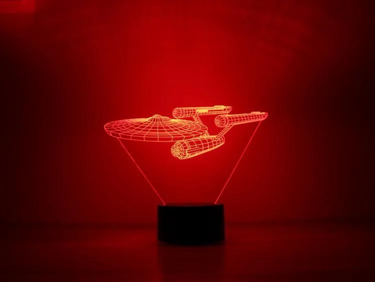 Star Trek Uss Enterprise 3d Led Night Light 7 Color Touch Switch