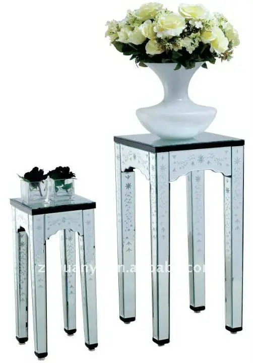 Mirror With Etching Flower Side Table Set For Living Room Buy Mirrored Side Table Set Decorative Mirror Living Room Set Mirror Flower Stand Table Product On Alibaba Com