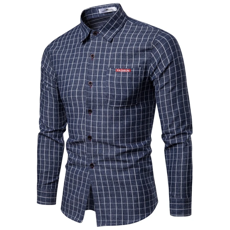 Custom Long Sleeve Men's Plaid Shirts In Stock - Buy Autumn Casual Men ...