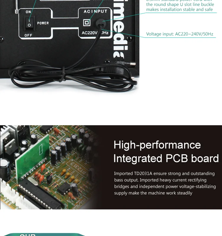 2019 new virtual 5.1 7.1 surround sound active amplifier karaoke speaker system