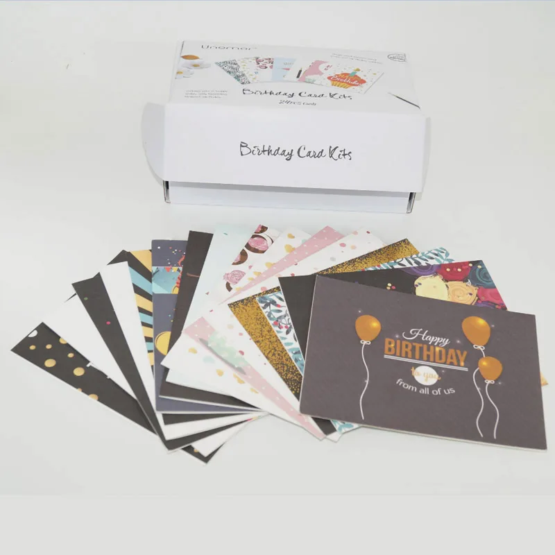 Top Gros Cmyk Impression Une Piece Carte D Anniversaire Coffret De 24pt Assorties Premium Cartes De Voeux Avec Boite Assortiment Buy Ensemble De Boite De Carte D Anniversaire Une Piece En Gros Ensemble De