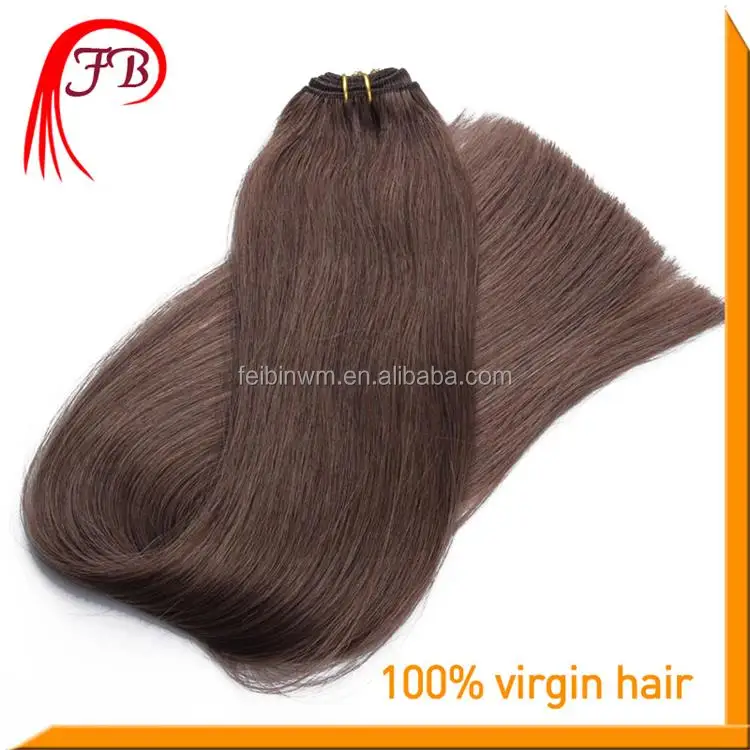Unprocessed 5A Human Virgin Color #2 Straight Hair Weft Italian Hair Weave