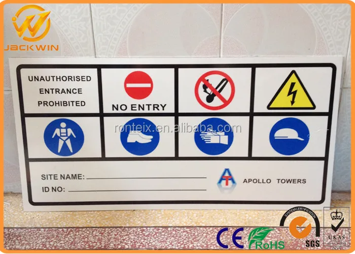 métal//aluminium sécurité avertissement UV Imprimé Signes Danger chantier signe