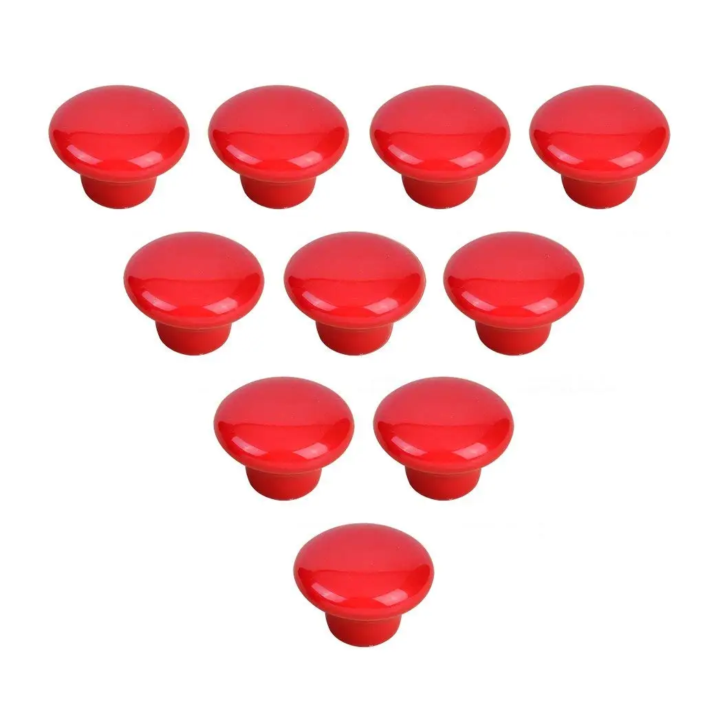 Ceramic Round Cabinet Handles Drawer Pulls Round Door Knobs For Kid's Room Bedroom Door Cabinet Cupboard Wardrobe Pulls-10 PACK With Screws