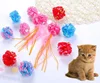Spot supply of rattlepaper ball cat toy ball with feather tail multi color pet Colorful Paper ball selection Random Color